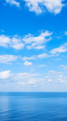 Obraz premium Boundless Azure: An Expanse of Clear Blue Sky Merging with the Horizon