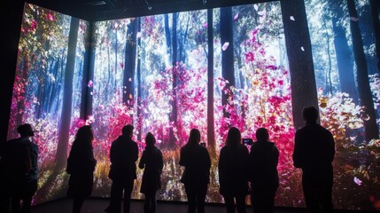 Experience the enchanting vibrant forest that transforms through amazing colorful projections