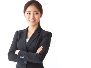 4ビジネスウーマン　日本女性黒いスーツ姿の新人 Gererated AI