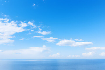 Obraz premium Boundless Azure: An Expanse of Clear Blue Sky Merging with the Horizon