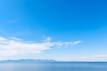Boundless Azure: An Expanse of Clear Blue Sky Merging with the Horizon