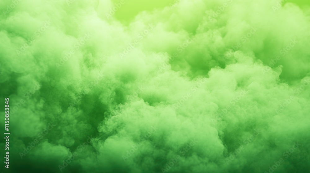 Aufkleber green ink clouds abstract background ideal for creative design concepts in meteorological scenes and