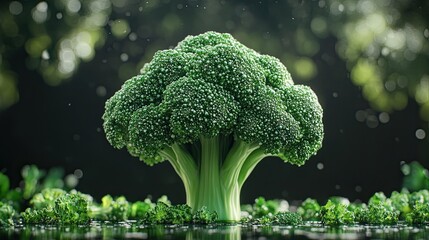 Broccoli isolated and cut out on a transparent background. 