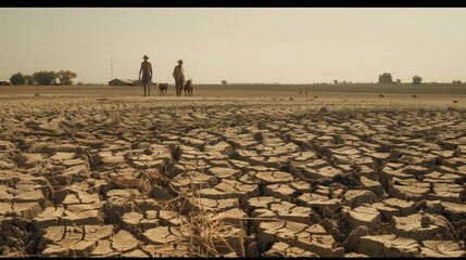 A once-thriving agricultural region now parched and cracked