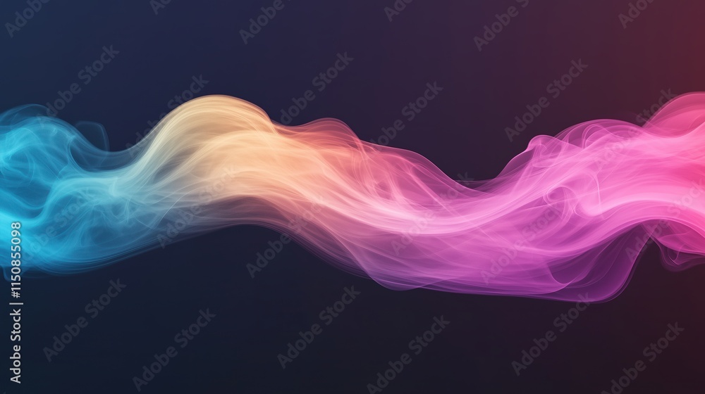 Aufkleber colorful smoke trails on dark background with gradient effect for dynamic design and modern aestheti