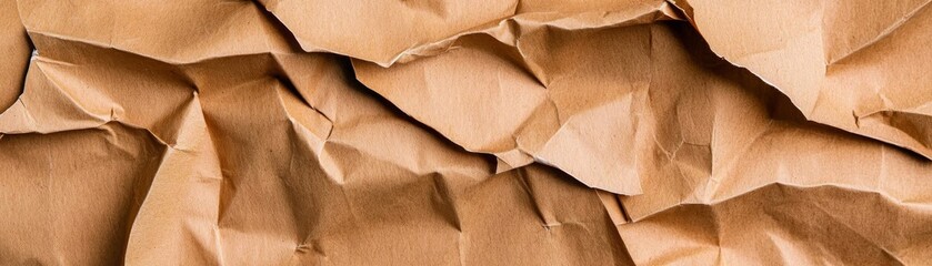 A seamless close-up of vintage brown paper texture with soft shadows and organic creases