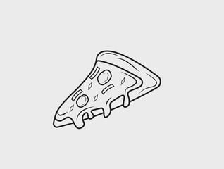 Pizza Slice Doodle Design line art