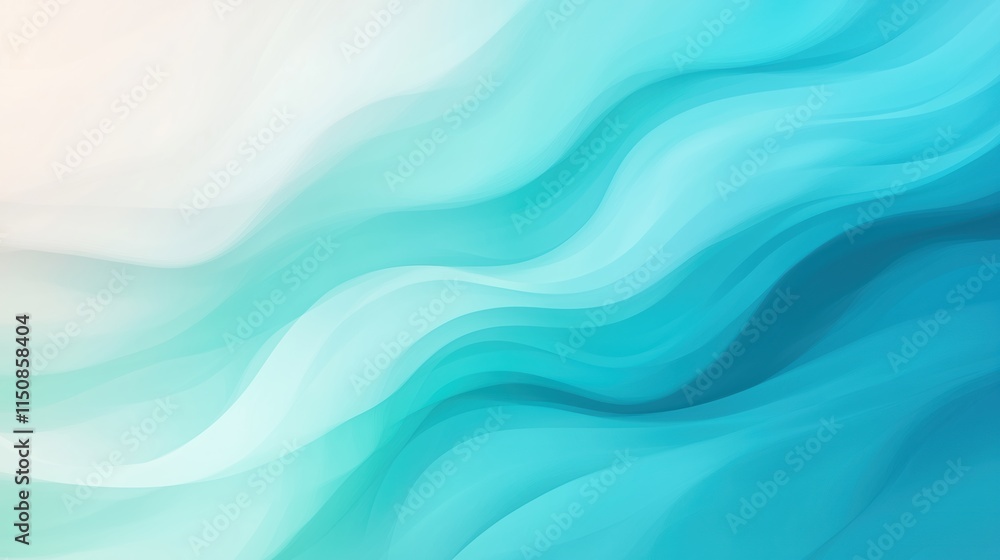 Poster abstract gradient background transitioning through shades of blue and teal with smooth waves artisti
