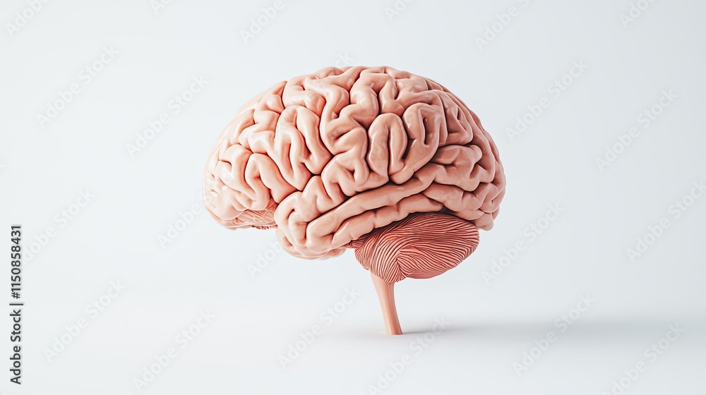 Poster stroke disease idea. detailed view of a human brain showcasing its unique structure and complexity.