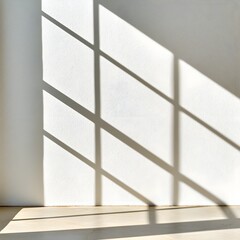 Fototapeta premium Soft Light and Shadow Play on Minimalist Interior Wall Space