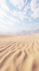 Naklejka premium Desert Landscape Under a Partly Cloudy Sky