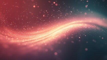 Abstract Particles Forming a Glowing Wave in Space With Dynamic Light Effects and Vibrant Colors for Futuristic Design Background