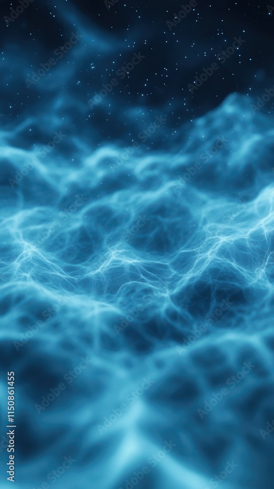 Aufkleber ethereal blue flames in slow motion with abstract background capturing the essence of fluid dynamics