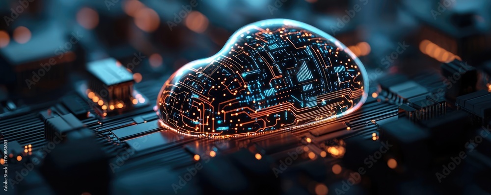 Poster liver disease concept. futuristic digital circuit design with glowing elements on a microchip surfac