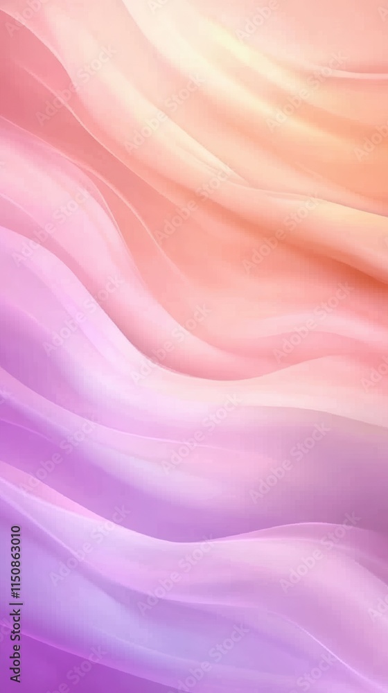 Poster elegant gradient waves in soft pastel colors featuring smooth transitions and fluid motion perfect f