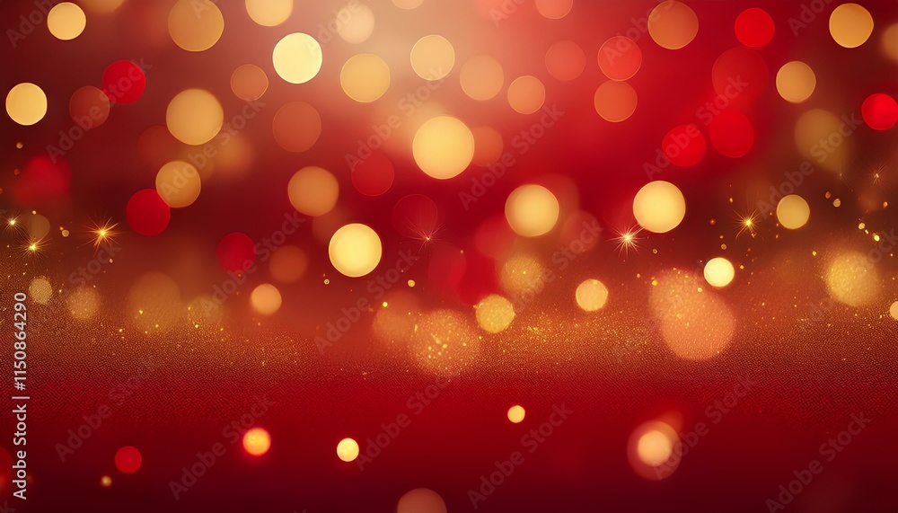 Poster red bokeh background. christmas lights background. red christmas lights. abstract backdrop. red and 