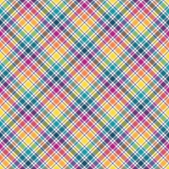 Summer Plaid Check Seamless Pattern - Cute plaid check repeating pattern design