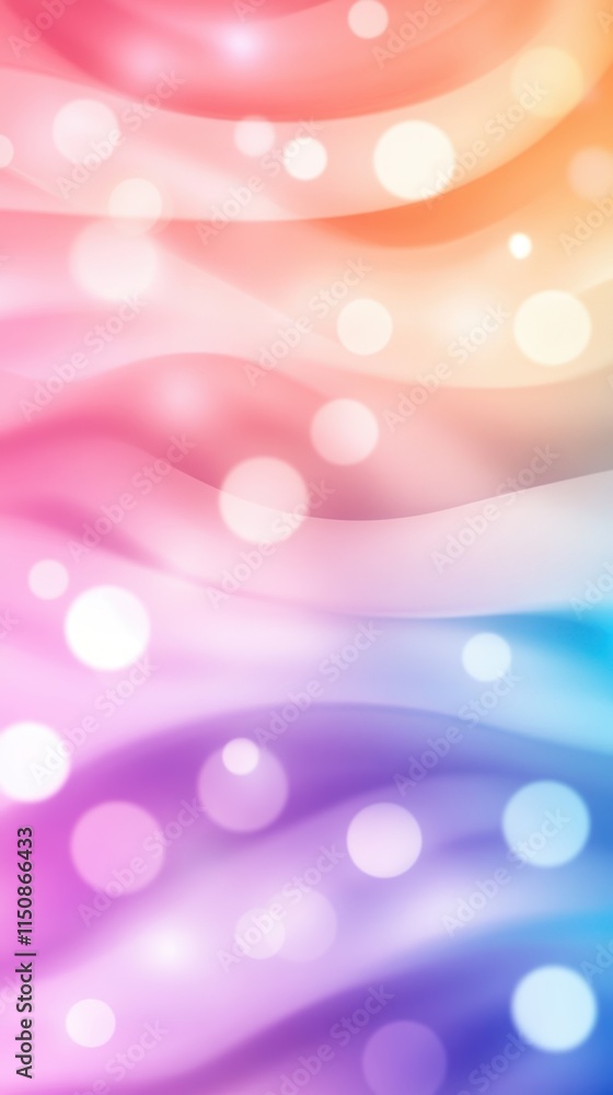 Poster vibrant multicolored gradient background with blurred bokeh lights in warm and cool tones for modern