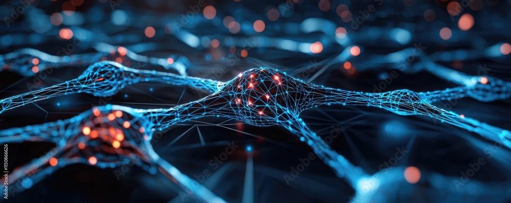 Poster depression disease concept. abstract representation of interconnected neural connections and synapse