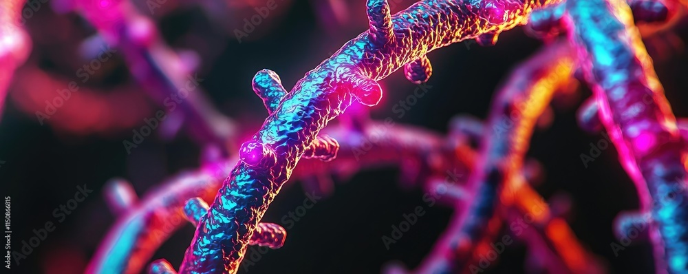 Aufkleber lyme disease idea. colorful abstract representation of microscopic structures with vibrant patterns.