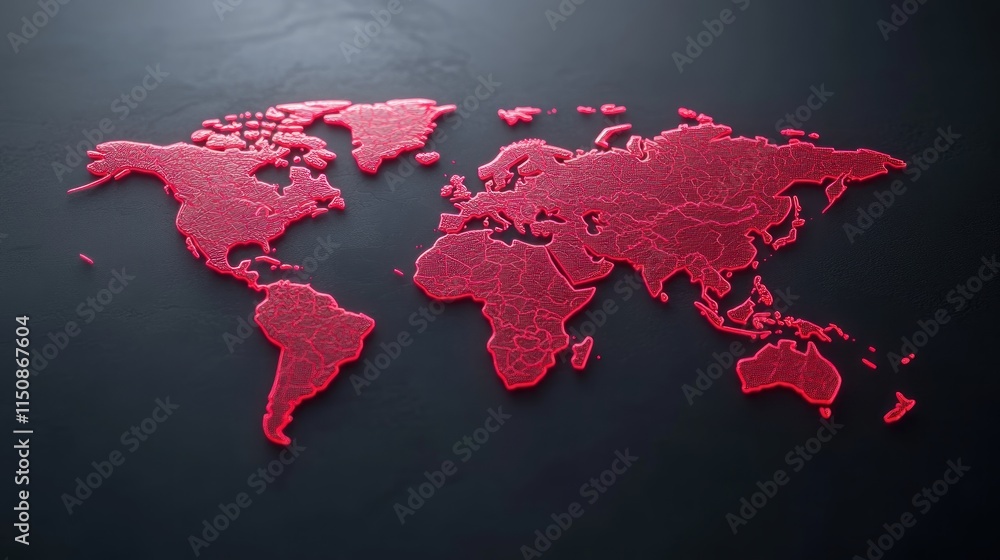 Poster Global Network Connection Map