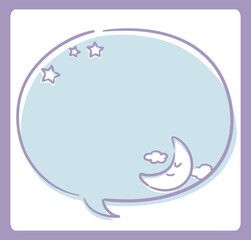 ゆめかわ、ガーリーなパステルトーンの吹き出し・フレーム素材。ベクターイラスト素材。