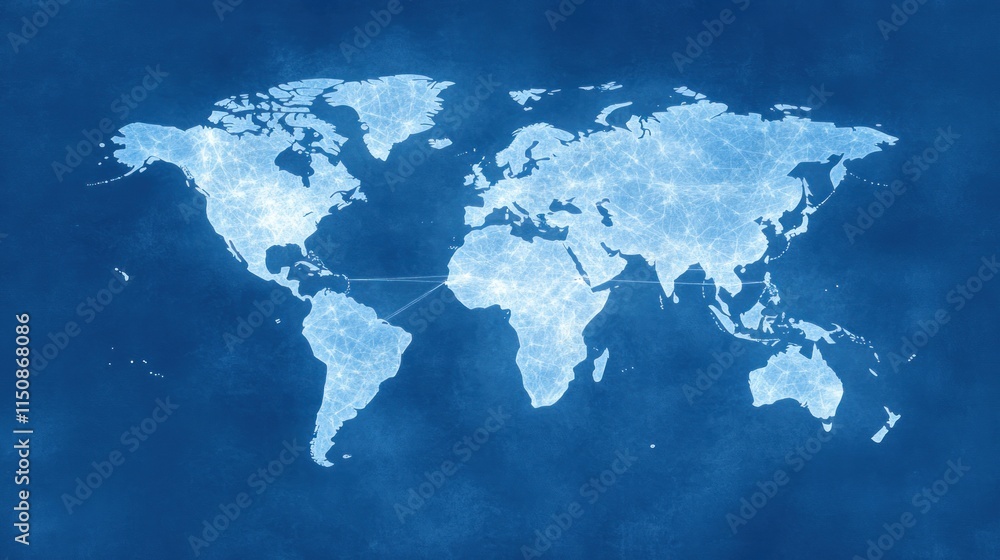 Poster Global Network Connection Map