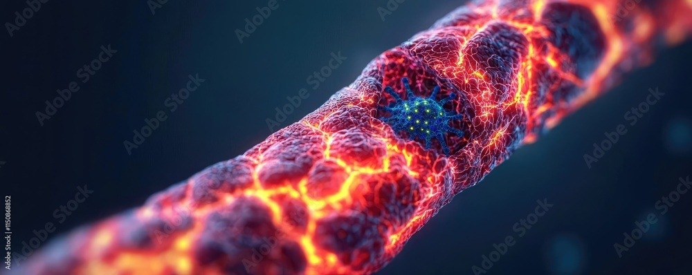 Poster lyme disease idea. detailed visualization of cellular structure showcasing intricate patterns and co