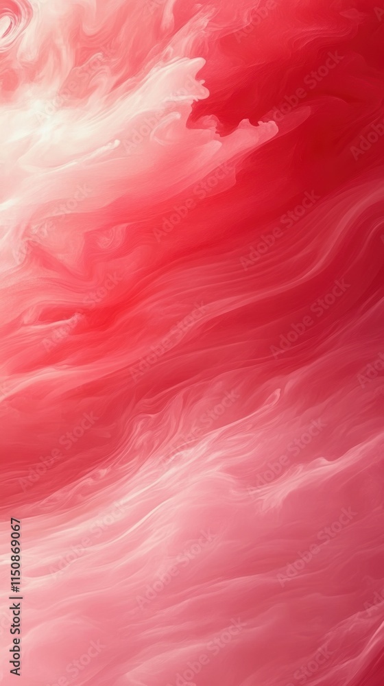 Poster vivid red and white liquid abstract swirl background with flowing patterns and smooth textures for m