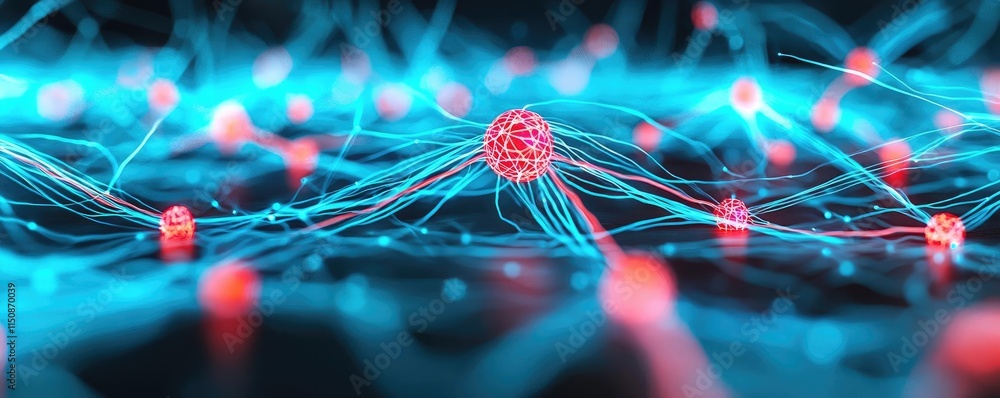 Aufkleber multiple sclerosis disease concept. abstract representation of digital data flow with vibrant colors