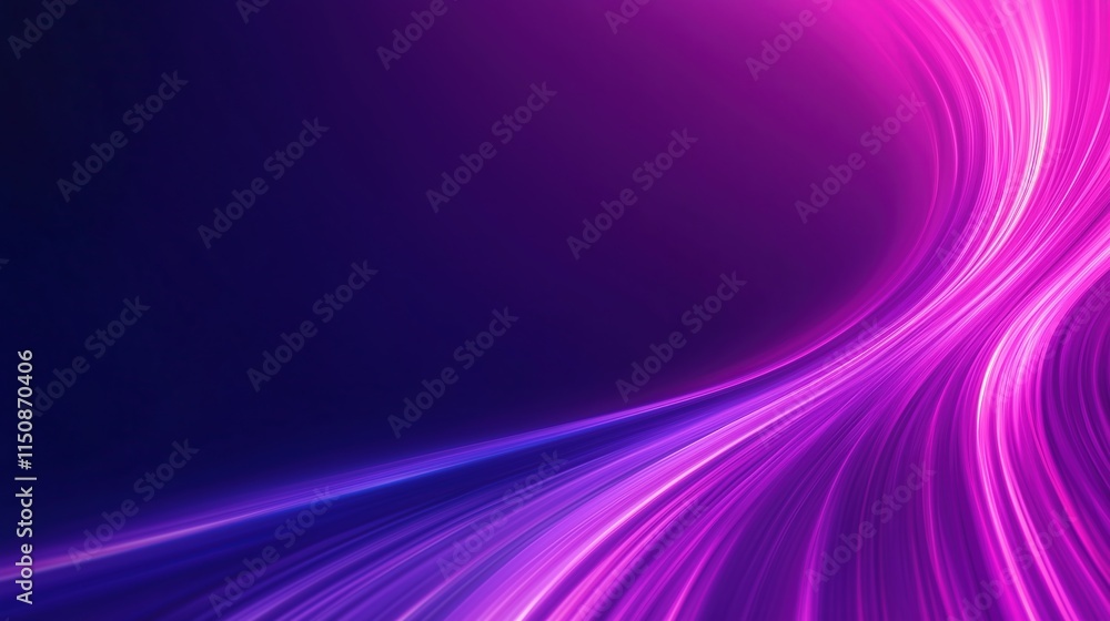Poster vivid neon light trails creating dynamic abstract shapes in vibrant pink and purple hues for modern 