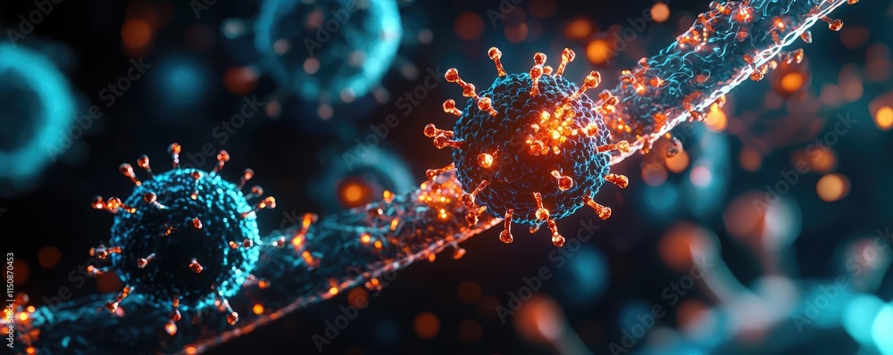 Aufkleber lyme disease idea. close-up view of virus particles highlighting their complex structures and intera
