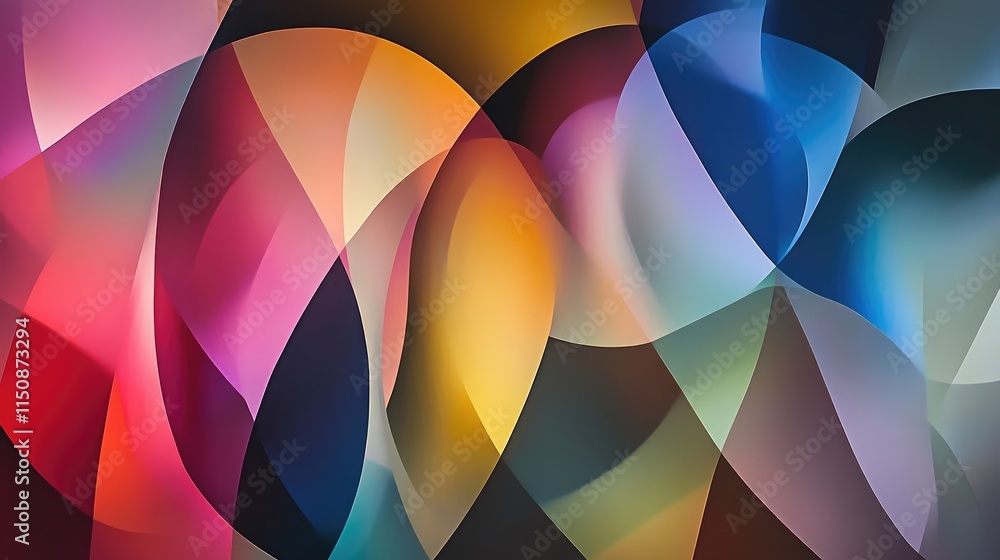 Poster abstract colorful wave patterns with soft curves and blends
