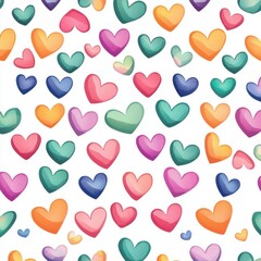 valentines Seamless Pattern. Playful Multicolored Heart Pattern for Romantic and Fun Designs