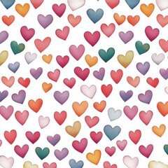 valentines Seamless Pattern. Vibrant Watercolor Hearts Design for Creative Projects and Crafts