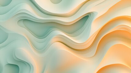 Obraz premium Abstract Flowing Shapes in Soft Warm and Cool Tones for Design