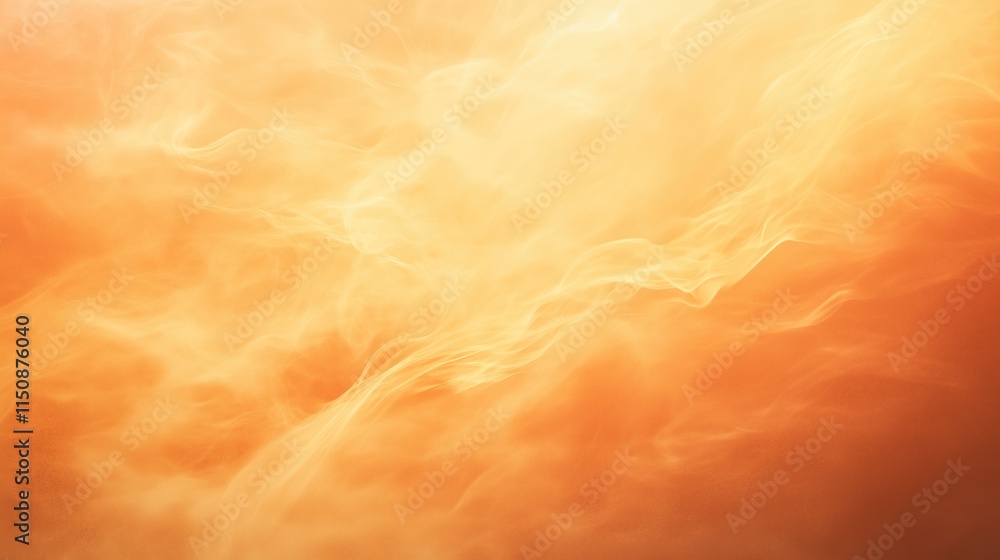 Poster abstract golden flames texture in high angle view with flowing movement and dynamic light perfect fo