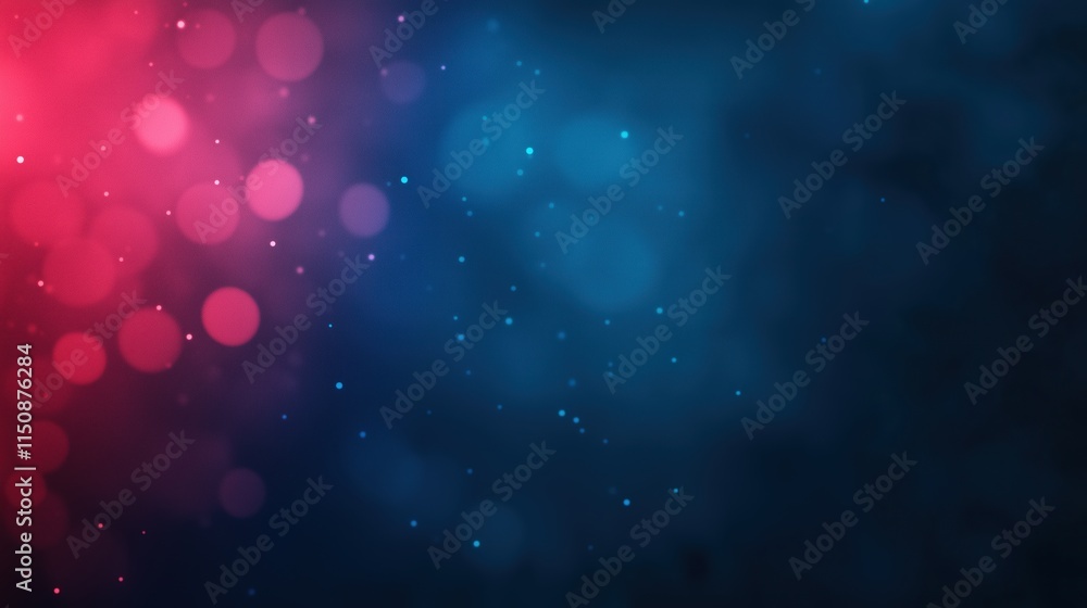 Poster vibrant blue and red bokeh abstract motion background with flickering lights for modern tech design 