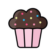 cup cake icon vector design template elegant style