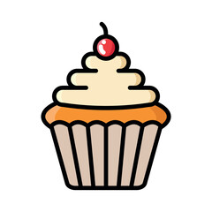 cup cake icon vector design template elegant style