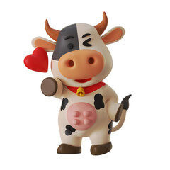 Mascot Cute Love Cow romantic