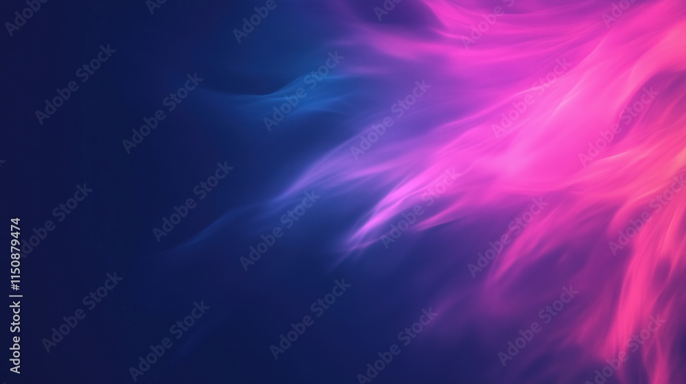 Poster abstract firework burst in neon colors exploding into vivid shapes against deep blue background for 