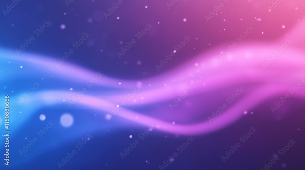 Aufkleber mesmerizing swirl of particles in dynamic flowing pink and blue background with glittering white flo