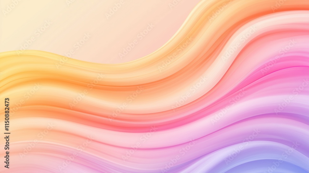 Poster rainbow gradient waves flowing in vibrant colors on transparent background for modern abstract desig