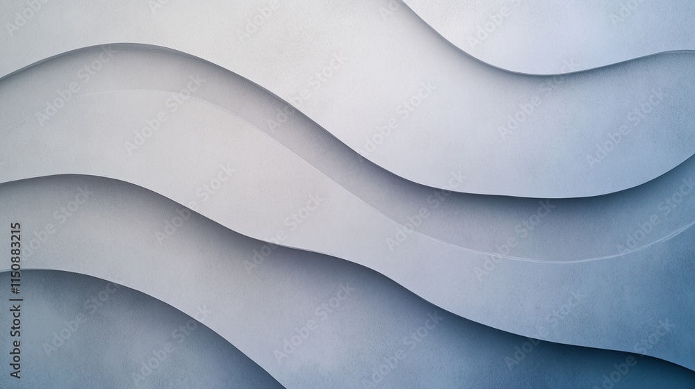 Poster abstract silver textured background with grainy noise effect and elegant wavy layers for modern desi