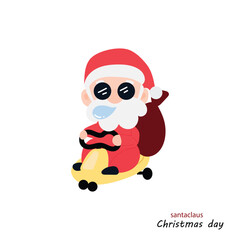popular cartoon santa wearing christmas costume different pose activity. Cute Santa Clauses in different poses