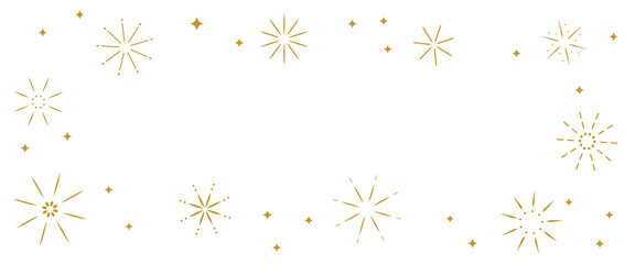 花火、星（金色、キラキラ）