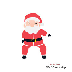 popular cartoon santa wearing christmas costume different pose activity. Cute Santa Clauses in different poses