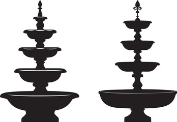 Silhouette of a water fountain vector silhouette