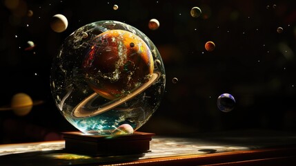 A Miniature Solar System Inside a Glass Sphere
